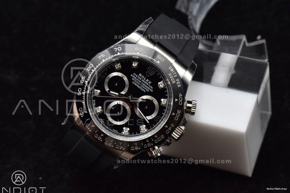 on 116519 Dial Oysterflex SA Rubber Strap BTF Best Edition Contemporary Diamonds Black 768 1:1 Daytona 0506